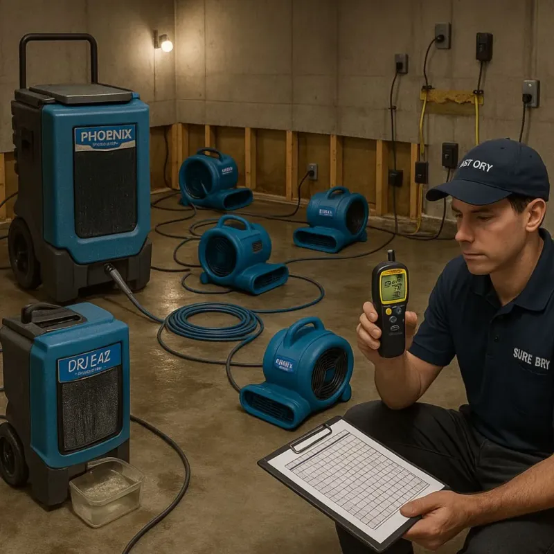 Structural Drying and Dehumidification process in Howe, TX